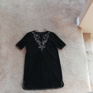 Brand New Zara Suede Effect Tunic Black Studded